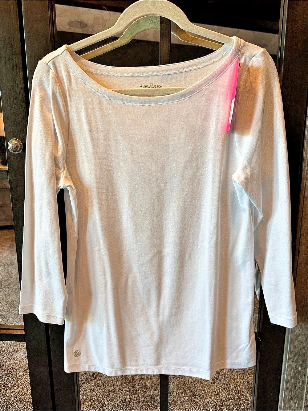 Lilly Pulitzer Halee Boat-Neck Top White Large
